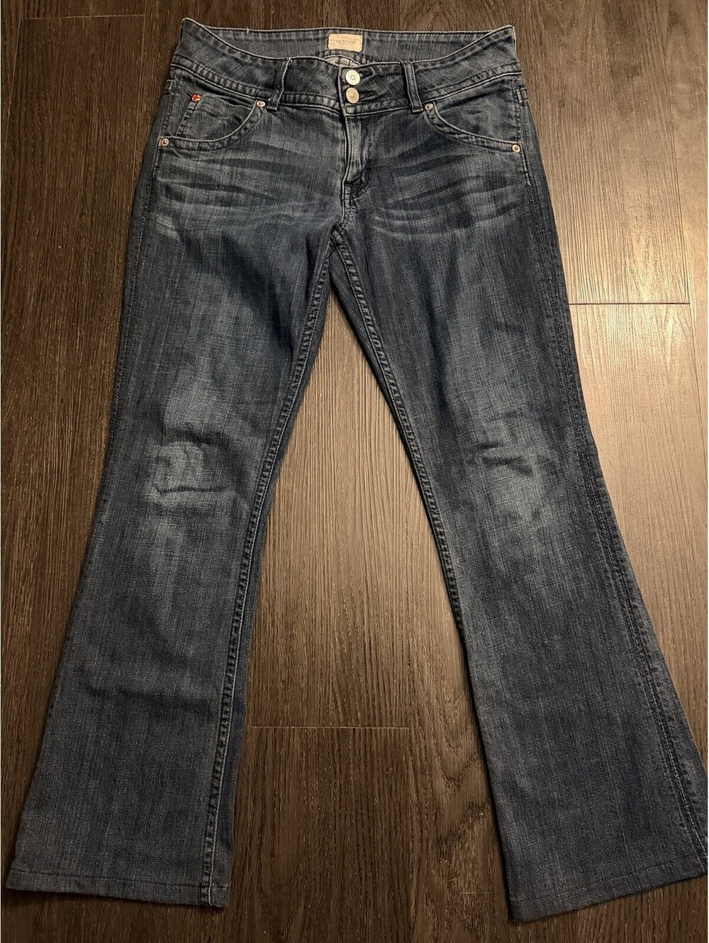 Hudson Signature Bootcut Flap Pocket Double Button Blue Jeans Sz 28
